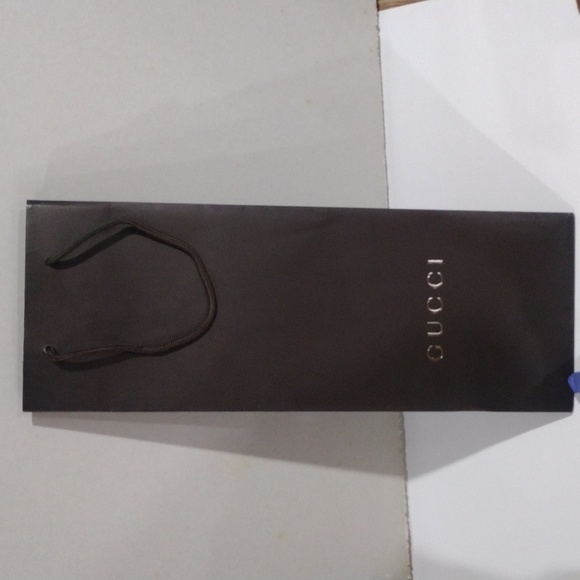 Gucci Brown Drawstring Empty Paper Gift Bag /Dust/Shopping long Bag - Unisex - Picture 6 of 6